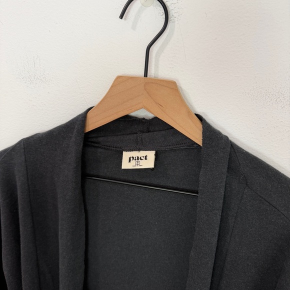 Pact Airplane Cardigan Charcoal Heather Gray Size Medium Large - Picture 6 of 8